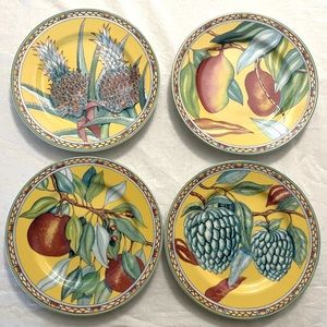 Set of 4 Vintage Andrea by Sadek “Tradewinds” Porcelain Fruit/Salad Plates